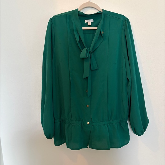 Bisou Bisou Tops - Bisou Bisou Teal Button-Down Blouse
